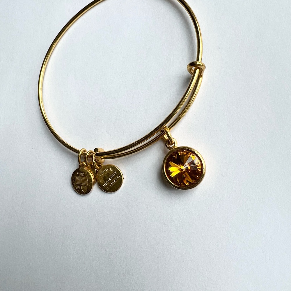Alex and Ani November birthstone Bracelet with Citrine Crystal Charm
